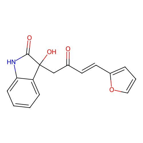 (E)-3-(4-(Furan-2-yl)-2-oxobut-3-en-1-yl)-3-hydroxyindolin-2-one structure