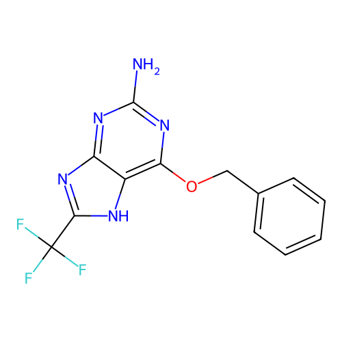 1H-Purin-2-amine, 6-(phenylmethoxy)-8-(trifluoromethyl)- structure
