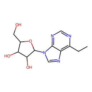 9H-Purine, 6-ethyl-9-(beta-d-ribofuranosyl)- structure