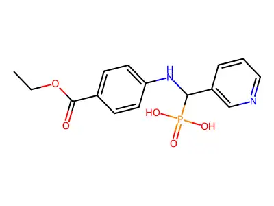 Benzoic acid, 4-((phosphono-3-pyridinylmethyl)amino)-, 1-ethyl ester structure