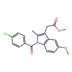 Methyl 1-(4-chlorobenzoyl)-5-methoxy-2-methyl-1H-indole-3-acetate structure