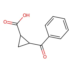 cis-(1S,2R)-2-benzoylcyclopropane-1-carboxylic acid structure