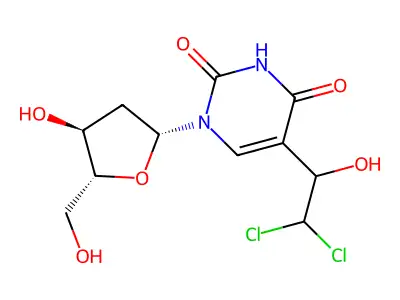 2'-Deoxy-5-(2,2,-dichloro-1-hydroxyethyl)uridine structure