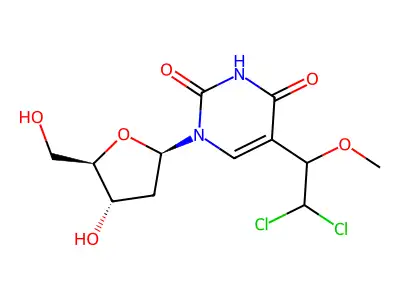 2'-Deoxy-5-(2,2-dichloro-1-methoxyethyl)uridine structure