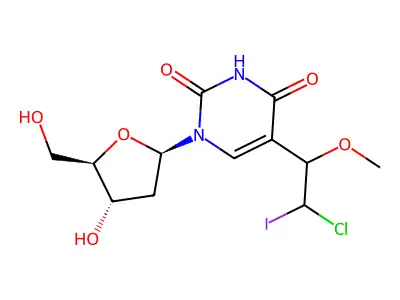 5-(2-Chloro-2-iodo-1-methoxyethyl)-2'-deoxyuridine structure