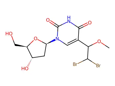 2'-Deoxy-5-(2,2-dibromo-1-methoxyethyl)uridine structure