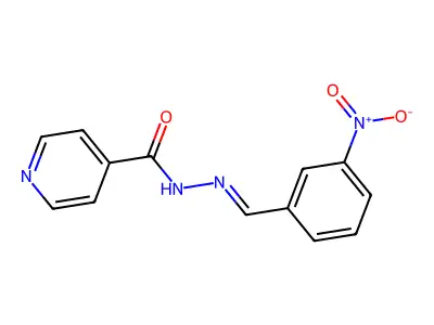 N-[(3-nitrophenyl)methylideneamino]pyridine-4-carboxamide structure