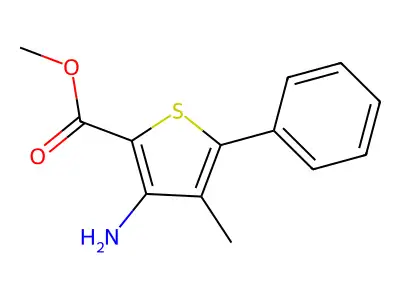 Methyl 3-amino-4-methyl-5-phenylthiophene-2-carboxylate structure