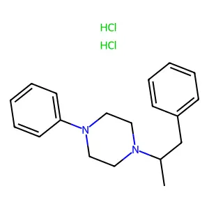 1-Phenyl-4-(1-phenylpropan-2-yl)piperazine--hydrogen chloride (1/2) structure