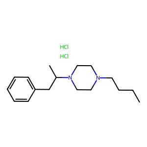 1-Butyl-4-(1-phenylpropan-2-yl)piperazine--hydrogen chloride (1/2) structure