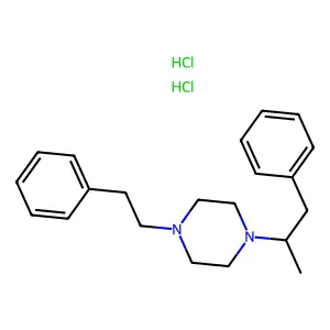 1-(2-Phenylethyl)-4-(1-phenylpropan-2-yl)piperazine--hydrogen chloride (1/2) structure