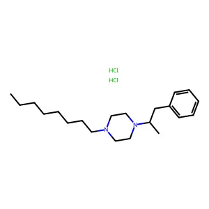 1-Octyl-4-(1-phenylpropan-2-yl)piperazine--hydrogen chloride (1/2) structure