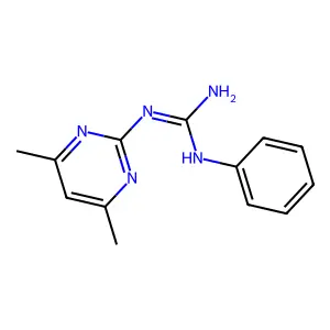 N-(4,6-dimethylpyrimidin-2-yl)-N'-phenylguanidine structure
