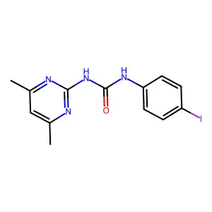 Urea, 1-(4,6-dimethyl-2-pyrimidinyl)-3-(p-iodophenyl)- structure