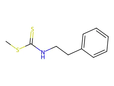 Carbamic acid, phenethyldithio-, methyl ester structure