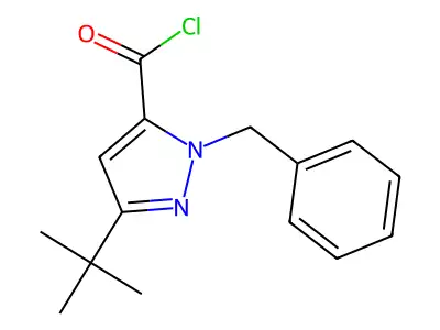 1-benzyl-3-tert-butyl-1H-pyrazole-5-carbonyl chloride structure