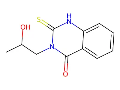 3-(2-hydroxypropyl)-2-mercaptoquinazolin-4(3H)-one structure