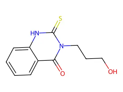 3-(3-hydroxypropyl)-2-thioxo-2,3-dihydroquinazolin-4(1H)-one structure