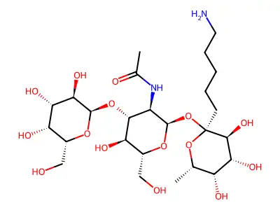 Gal-1-4-glcnac-1-3-fuc structure