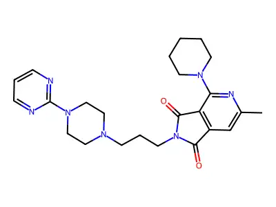 1H-Pyrrolo(3,4-c)pyridine-1,3(2H)-dione, 6-methyl-4-(1-piperidinyl)-2-(3-(4-(2-pyrimidinyl)-1-piperazinyl)propyl)- structure
