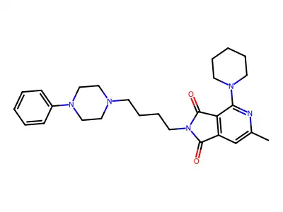1H-Pyrrolo(3,4-c)pyridine-1,3(2H)-dione, 6-methyl-2-(4-(4-phenyl-1-piperazinyl)butyl)-4-(1-piperidinyl)- structure