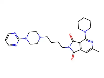 1H-Pyrrolo(3,4-c)pyridine-1,3(2H)-dione, 6-methyl-4-(1-piperidinyl)-2-(4-(4-(2-pyrimidinyl)-1-piperazinyl)butyl)- structure