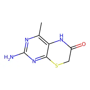 5H-Pyrimido(4,5-b)(1,4)thiazin-6(7H)-one, 2-amino-4-methyl- structure