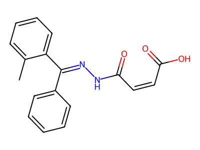 4-[2-[(2-Methylphenyl)-phenylmethylidene]hydrazinyl]-4-oxobut-2-enoic acid structure