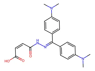 2-Butenedioic acid (Z)-, mono((bis(4-(dimethylamino)phenyl)methylene)hydrazide) structure