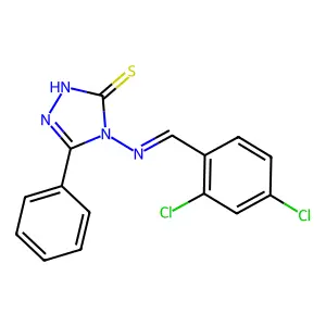 4-{[(2,4-dichlorophenyl)methylidene]amino}-5-phenyl-4H-1,2,4-triazole-3-thiol structure