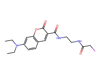 7-Diethylamino-3-((((2-iodoacetamido)ethyl) amino)carbonyl)coumarin structure