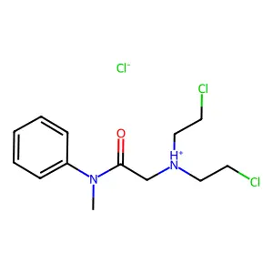 Acetanilide, 2-(bis(2-chloroethyl)amino)-N-methyl-, hydrochloride structure