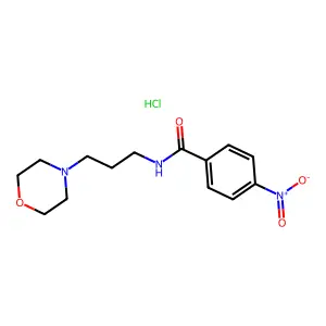 Benzamide, N-(3-morpholinopropyl)-p-nitro-, hydrochloride structure