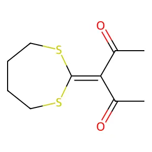 3-(1,3-dithiepan-2-ylidene)pentane-2,4-dione structure