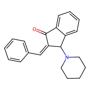2-benzylidene-3-piperidin-1-yl-3H-inden-1-one structure
