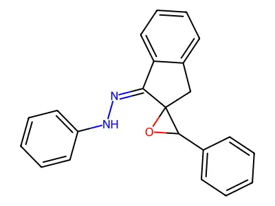 N-[(3'-phenylspiro[3H-indene-2,2'-oxirane]-1-ylidene)amino]aniline structure