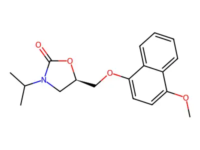 2-Oxazolidinone, 5-[[(4-methoxy-1-naphthalenyl)oxy]methyl]-3-(1-methylethyl)-, (R)- structure