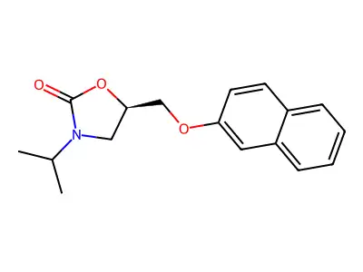 2-Oxazolidinone, 3-(1-methylethyl)-5-[(2-naphthalenyloxy)methyl]-, (R)- structure
