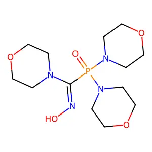 N-[dimorpholin-4-ylphosphoryl(morpholin-4-yl)methylidene]hydroxylamine structure