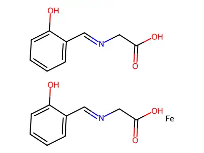 Bis(2-[(2-hydroxyphenyl)methylideneamino]acetic acid);iron structure