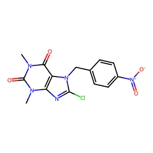 8-Chloro-1,3-dimethyl-7-(4-nitrobenzyl)-3,7-dihydro-1H-purine-2,6-dione structure