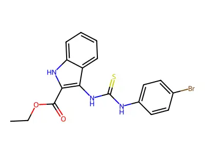 ethyl 3-(3-(4-bromophenyl)thioureido)-1H-indole-2-carboxylate structure