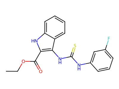ethyl 3-[(3-fluorophenyl)carbamothioylamino]-1H-indole-2-carboxylate structure
