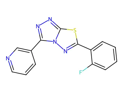 6-(2-Fluorophenyl)-3-pyridin-3-yl-[1,2,4]triazolo[3,4-b][1,3,4]thiadiazole structure