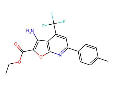 ET 3-Amino-6-(4-ME-phenyl)-4-(trifluoromethyl)furo(2,3-B)pyridine-2-carboxylate structure