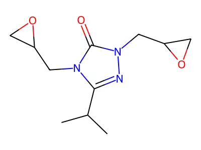 3H-1,2,4-Triazol-3-one, 2,4-dihydro-2,4-bis(oxiranylmethyl)-5-(1-methylethyl)- structure