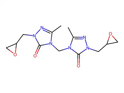4,4'-Methylenebis(2,4-dihydro-5-methyl-2-(oxiranylmethyl)-3H-1,2,4-triazol-3-one) structure