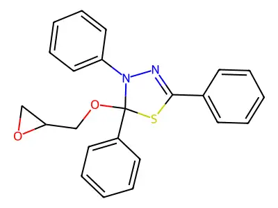1,3,4-Thiadiazole, 2,3-dihydro-2-(oxiranylmethoxy)-2,3,5-triphenyl- structure