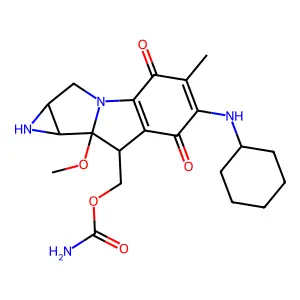 [6-(Cyclohexylamino)-8a-methoxy-5-methyl-4,7-dioxo-1,1a,2,4,7,8,8a,8b-octahydroazireno[2',3':3,4]pyrrolo[1,2-a]indol-8-yl]methyl hydrogen carbonimidate structure