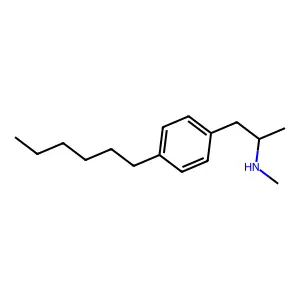 Phenethylamine, N,alpha-dimethyl-p-hexyl- structure